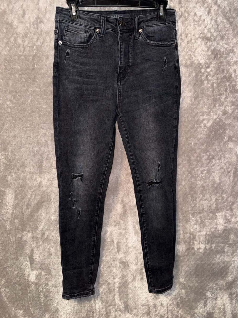 Risen Los Angeles RDP1293 Distressed Skinny Jeans Black Size 26/3